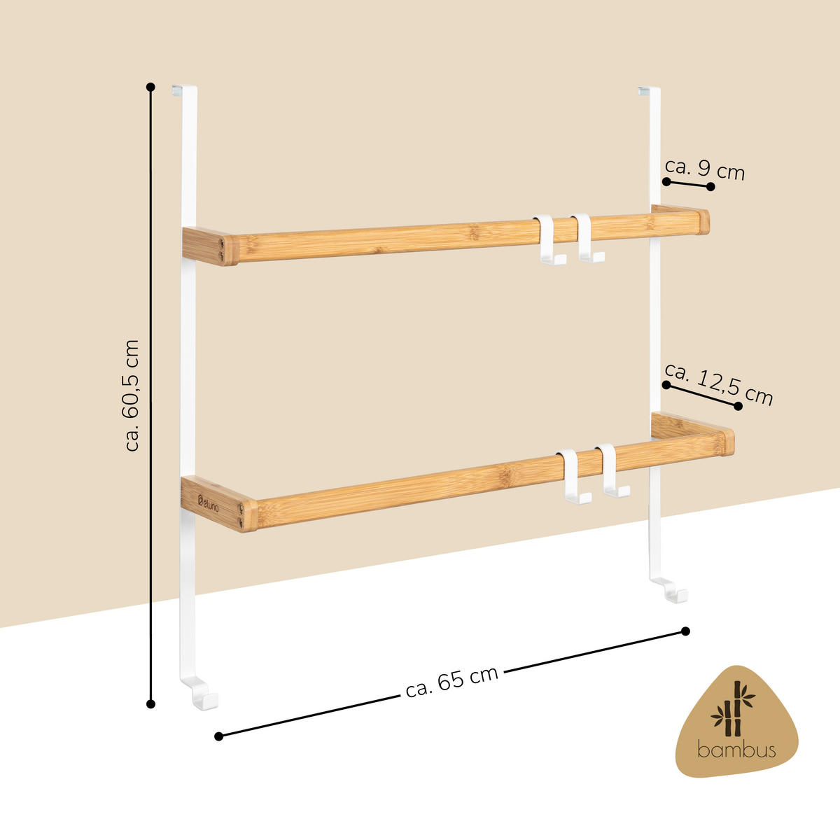TÜR-HÄNGEREGAL, weiß - Weiß, Holz (65/86/17cm) - eluno