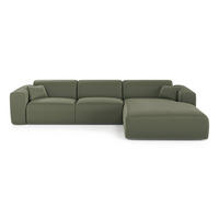 ECKSOFA RECHTS SCHLAFSOFA Rastergewebe Olivgrün 280cm - Olivgrün/Grün, Textil (280/165cm) - Sia Home