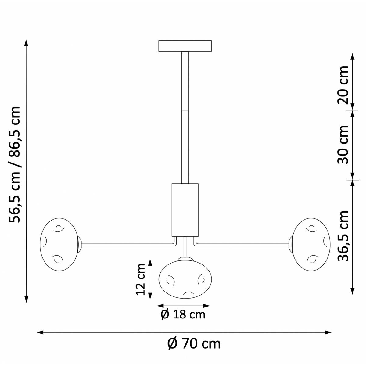 HÄNGELEUCHTE Erell, Gold / Messing, 70cm - Goldfarben, Glas (86.5/70/36.5cm) - KOSILUM