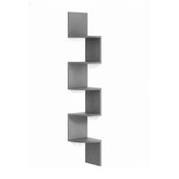 ROHOVÝ regál - antracitová, kompozitní dřevo (20/125/20cm) - Relaxdays