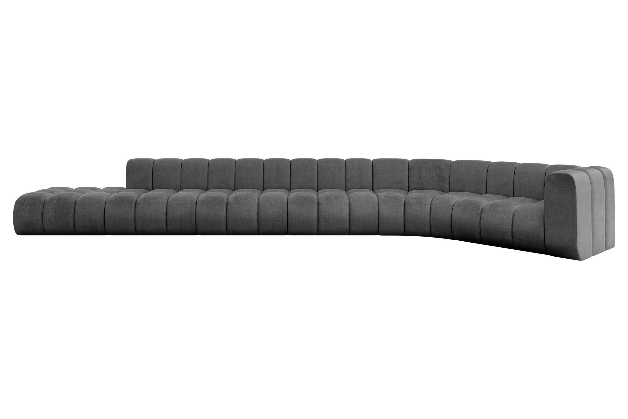 ECKSOFA modulares Sofa Tilmo-L3 - 581x194x70 cm Dunkelgrau - Dunkelgrau, Holzwerkstoff/Textil (581/194cm) - ALTDECOR