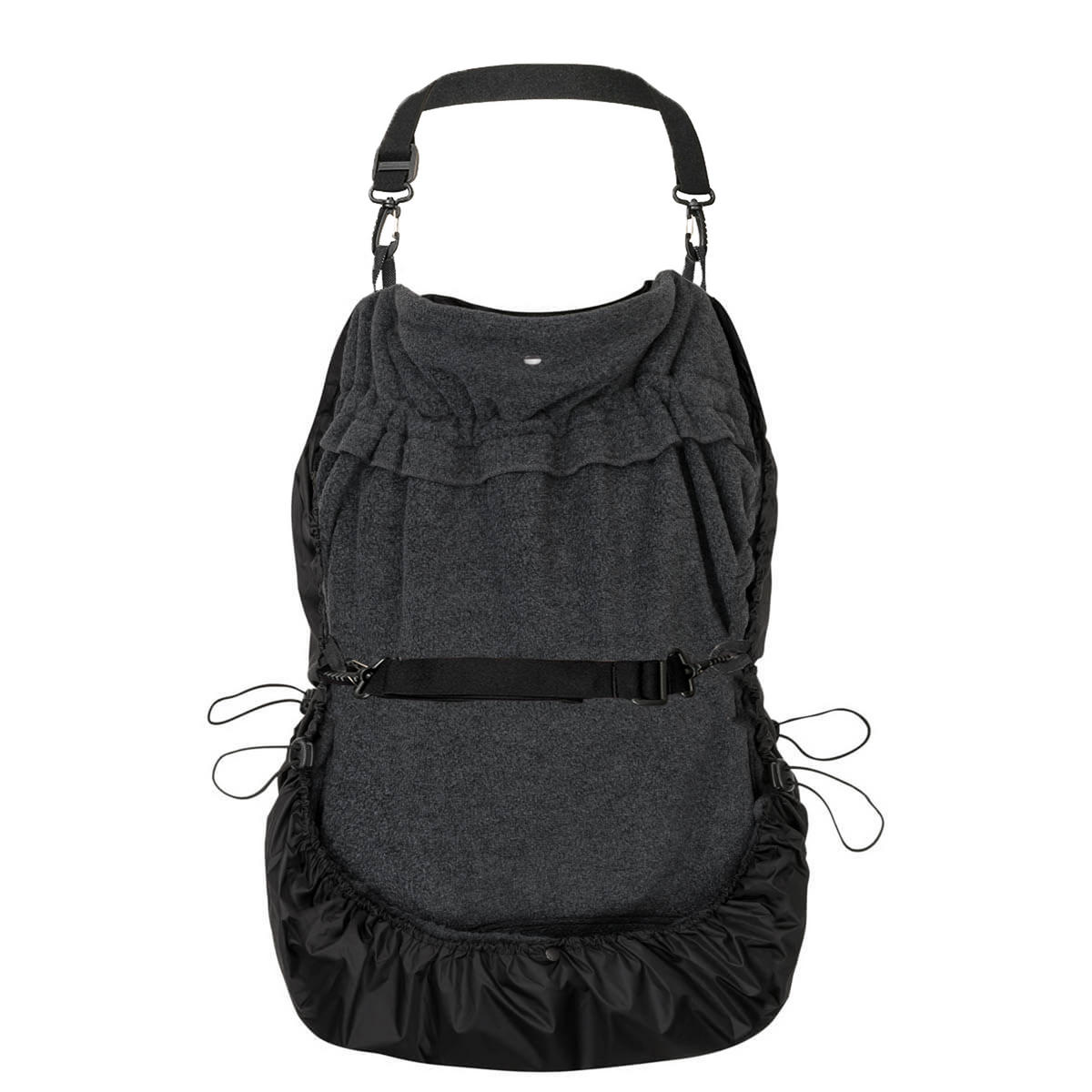 TRAGECOVER Fleece-Cover 3-in-1 mit Regenschutz, Schalkragen & Stulpen - Anthrazit, Textil (1/0.5/30cm) - Hoppediz