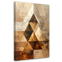 BILD auf Leinwand, Geometrische Dreiecke Abstrakt beige braun - Braun, Textil (70/100cm) - Feeby