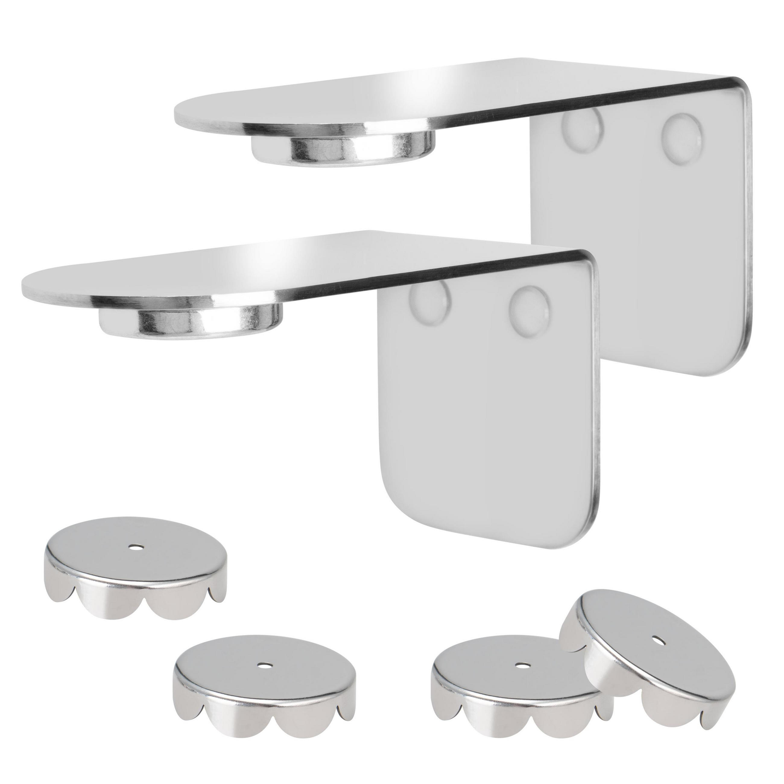 MAGNET-SEIFENHALTER PUREZZA 2er-Set glänzend - Silberfarben, Metall (4.5/4.5/8cm) - bremermann