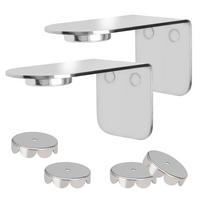 MAGNET-SEIFENHALTER PUREZZA 2er-Set glänzend - Silberfarben, Metall (4.5/4.5/8cm) - bremermann