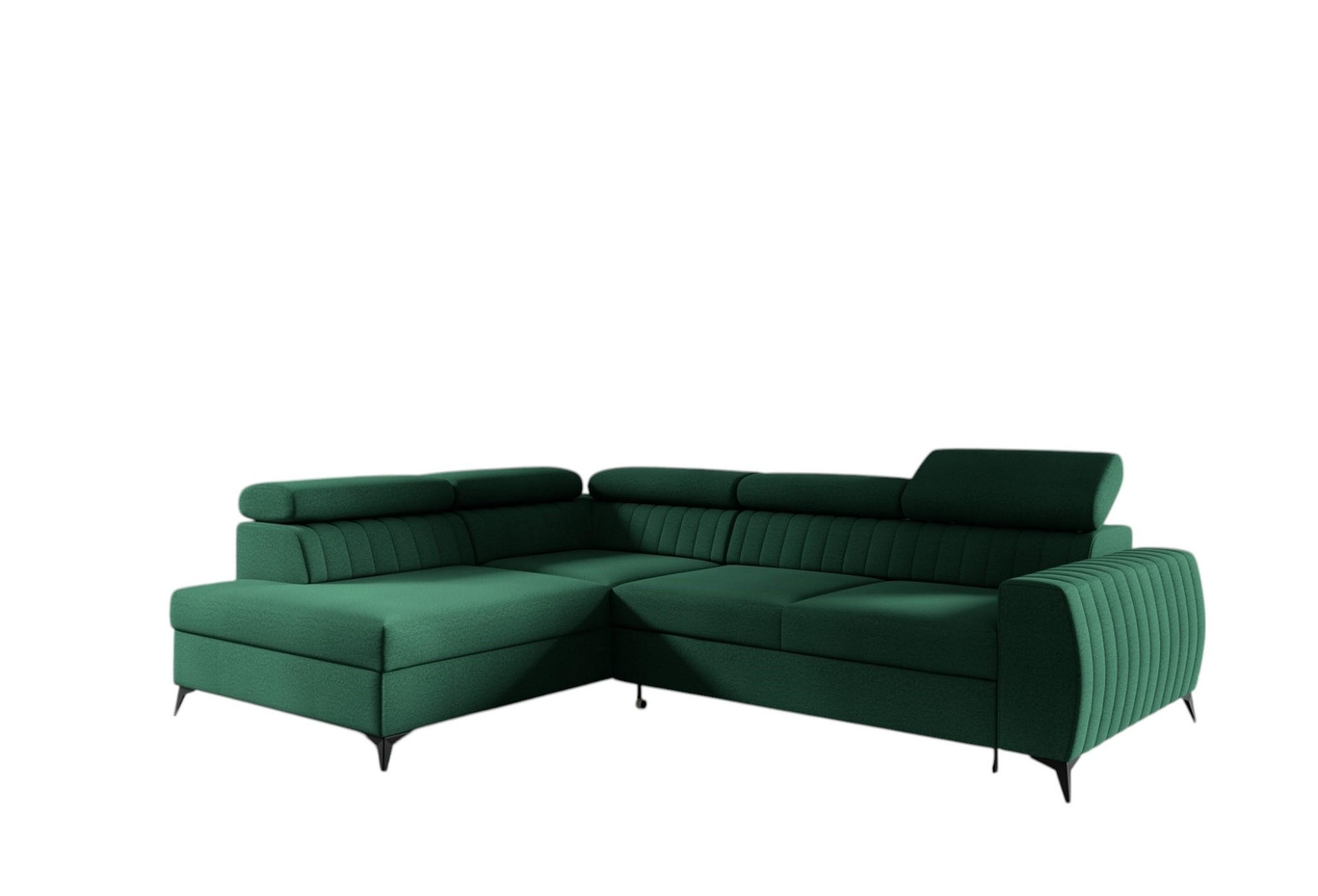 ECKSOFA Toronto - Dunkelgrün, Holzwerkstoff/Textil (270/200cm) - Fun Möbel