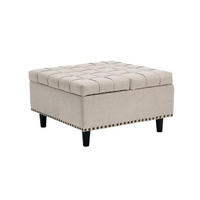 HOCKER Couchtisch,Aufbewahrungsstuhl,höhenverstellbar,Leinen,Beige - Beige, Metall (75/41/75cm) - LVHOM