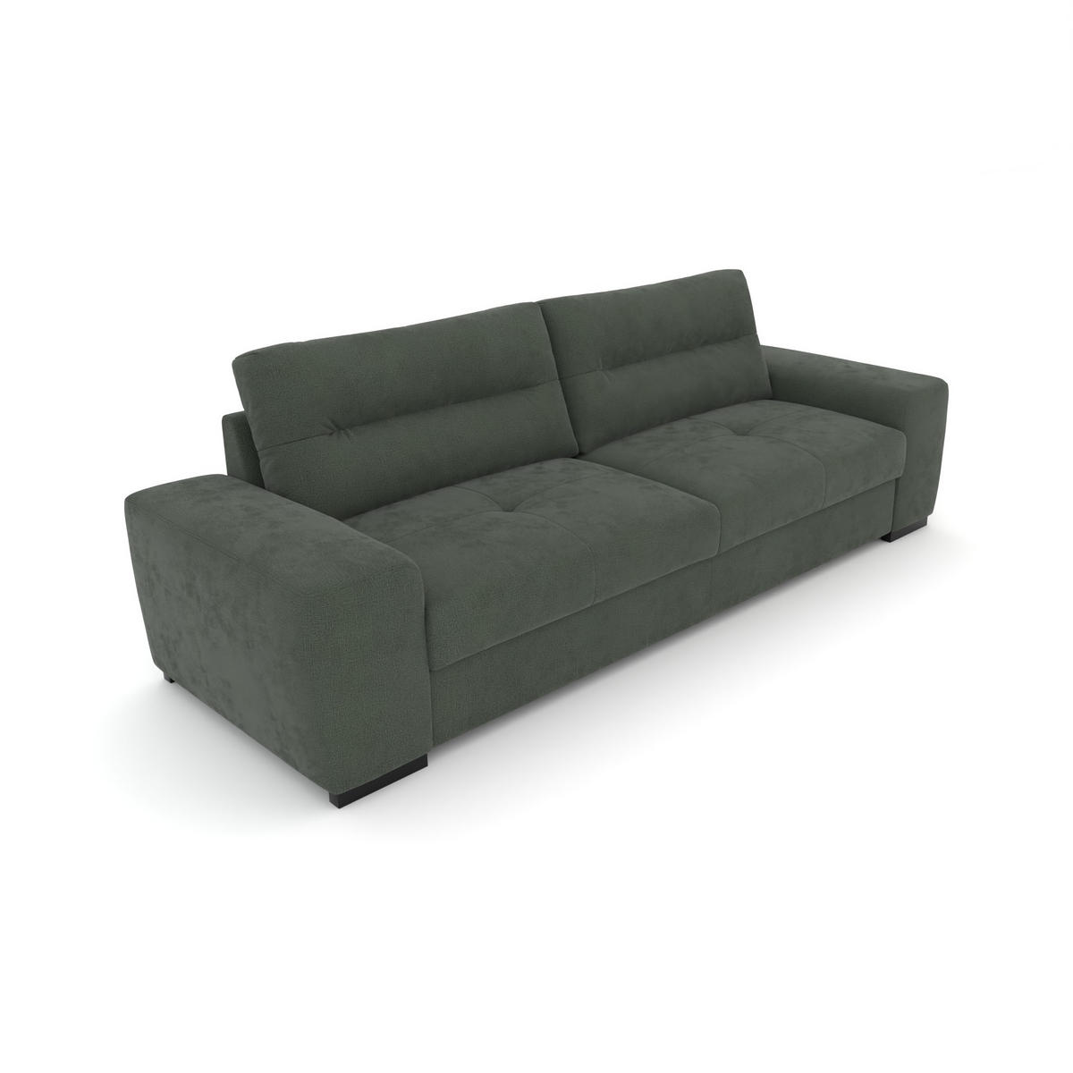 3-SITZER Carlisle Chenille Grün 274/97/93 cm - Waldgrün, Kunststoff/Textil (274/93/97cm) - foamnova