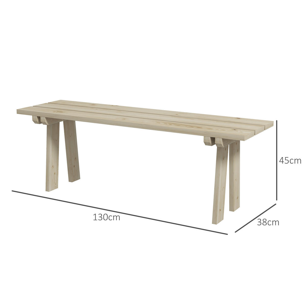 GARTENBANK,2-SITZER Holz,naturholz - Beige, Holz (130/45/38cm) - Vallsero