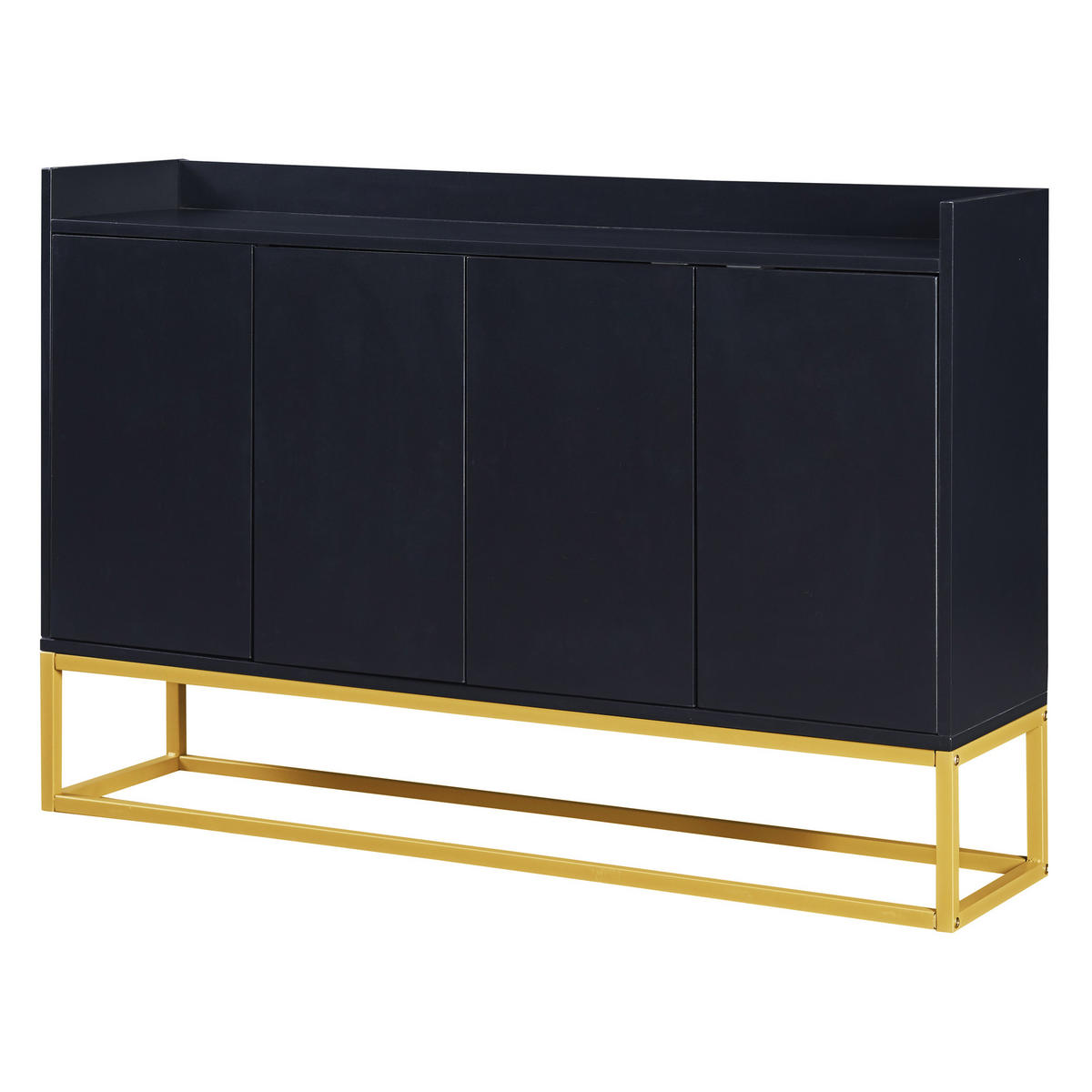 SIDEBOARD 120/30/80 cm schwarz aus Spanplatte mit 4 Türen - Schwarz, Holzwerkstoff (120/80/30cm) - OKWISH
