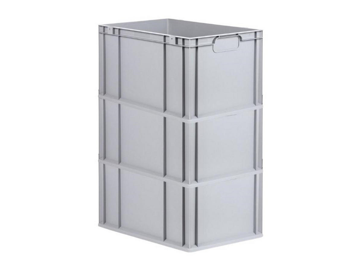 EUROBOX 3x Nextgen Economy Griffe Geschlossen 32x40x60cm 65 Liter - Grau, Kunststoff (40/32/60cm) - PROREGAL