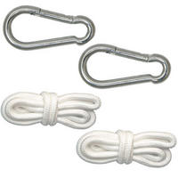 HÄNGEMATTEN Befestigung Kenichi bis 160kg - mit Karabiner und Seilen - Weiß, Kunststoff (220cm) - Amanka