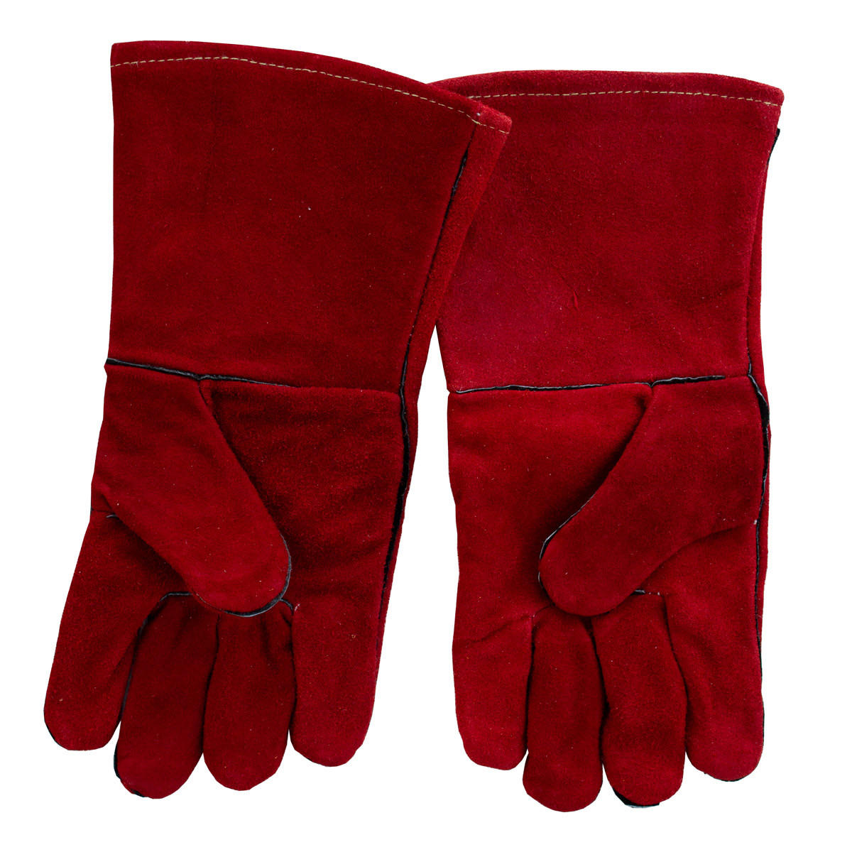 GRILLHANDSCHUHE Leder - Rot, Leder (13.5/33cm) - TAINO