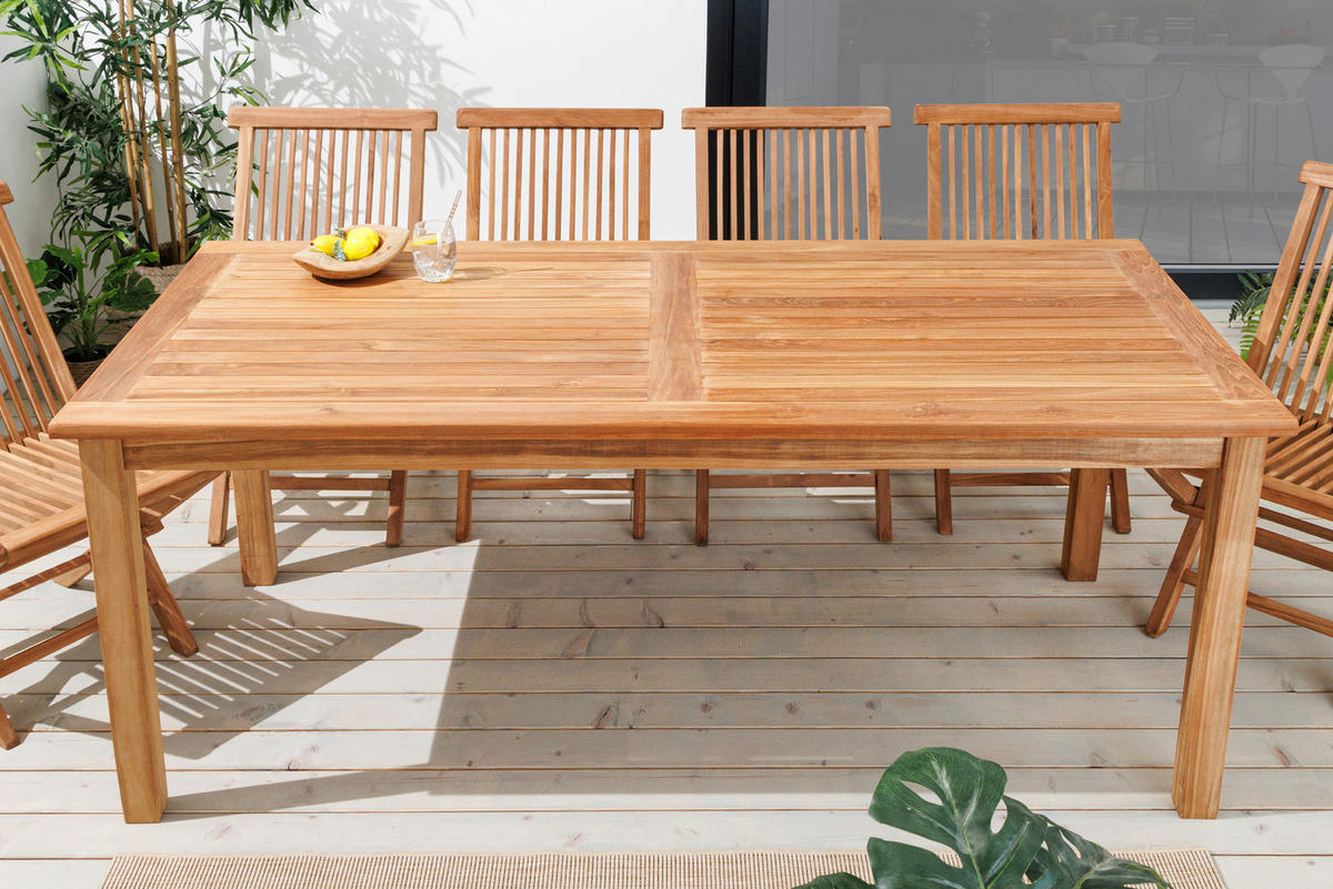 GARTENTISCH EMPIRE TEAK Teakholz Natur 180 cm - Braun, Holz (90/180/76cm) - riess-ambiente