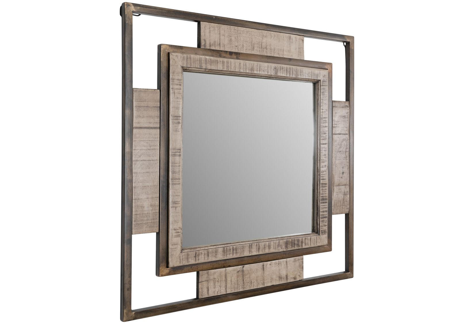 SPIEGEL Mango 92x4x92 braun lackiert HEAVY INDUSTRY #254 - Braun, Metall (92/92/4cm) - Massivmoebel24