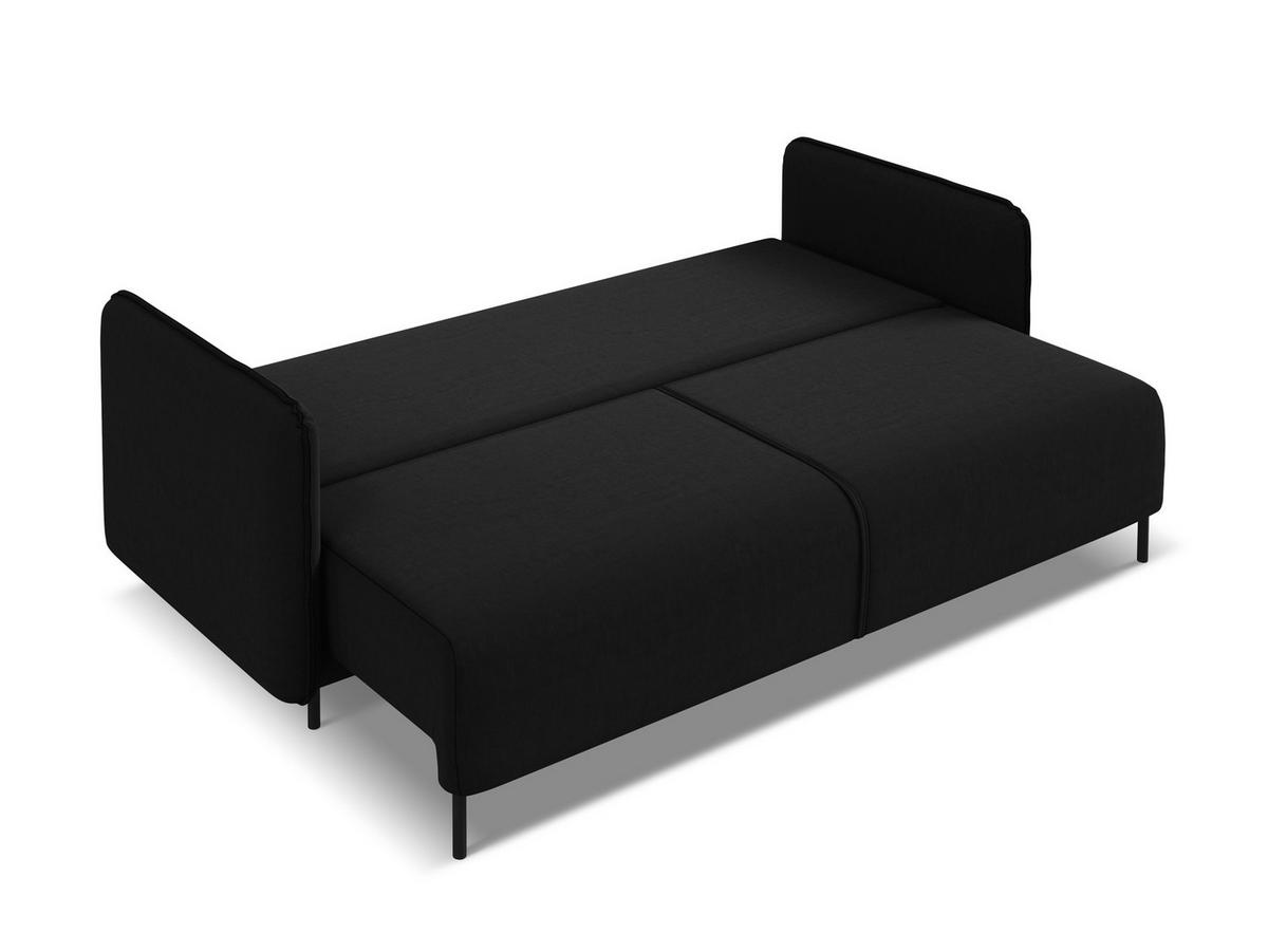 3-SITZER SOFA mit Schlaffunktion Samt Stoff Schwarz - Schwarz, Holz/Textil (226/90/92cm) - Makamii