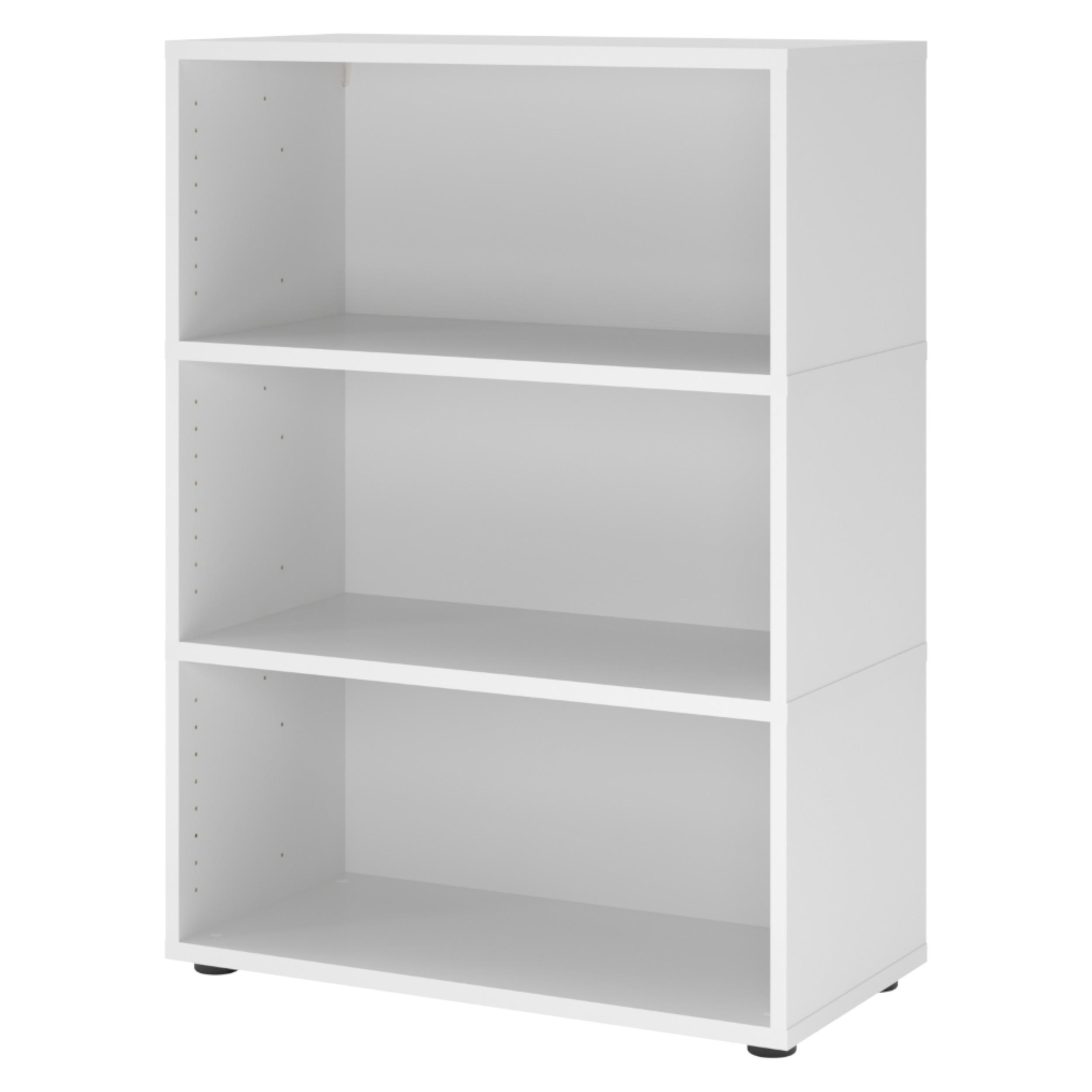 REGAL - 3 Ordnerhöhen 40/80/110 cm in Weiß - Weiß, Holzwerkstoff (80/110/40cm) - bümö