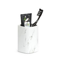 ZAHNBÜRSTENBECHER Keramik Marble - Weiß, Keramik (7.5/10.9/7.5cm)