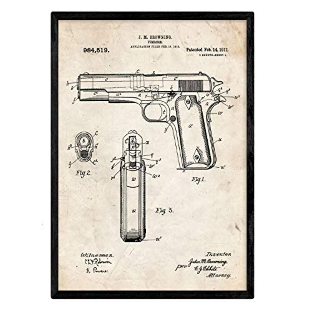 POSTER Browning Patent A3 Rahmenlos - Klar, Papier (29.7/5/42cm) - Nacnic