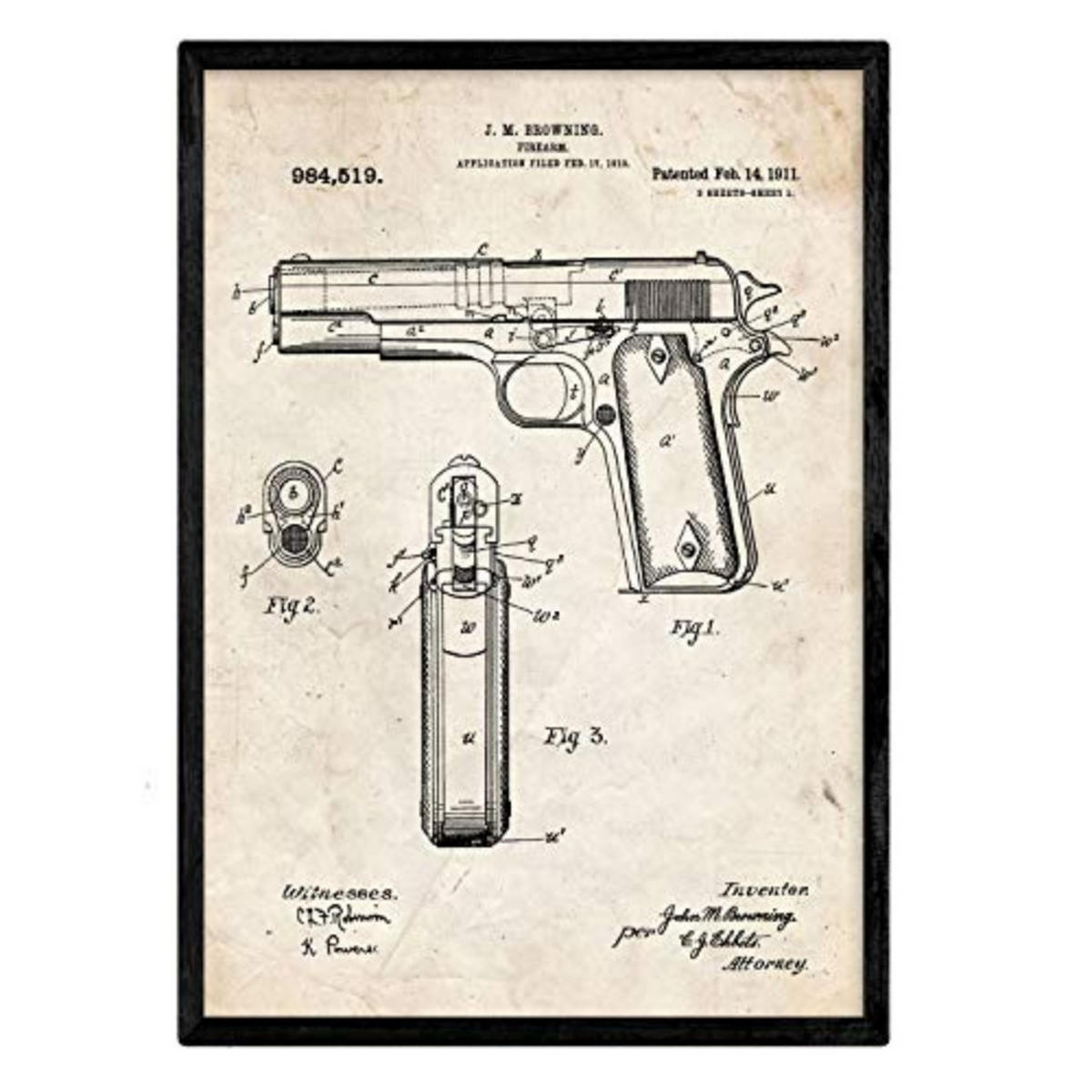 POSTER Browning Patent A3 Rahmenlos - Klar, Papier (29.7/5/42cm) - Nacnic