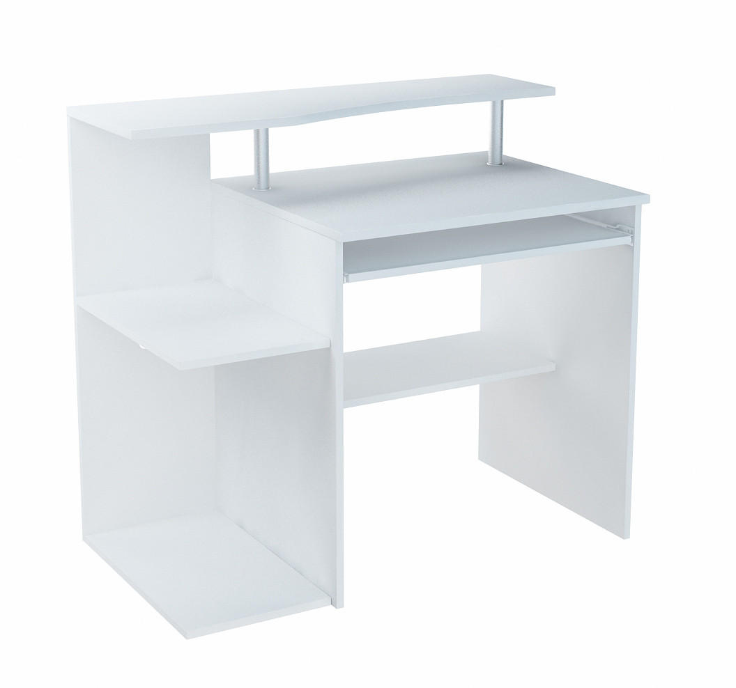 COMPUTERTISCH mit 5 Einlegeböden in weiß - Weiß, Holz (100/58/91cm) - Home Collective