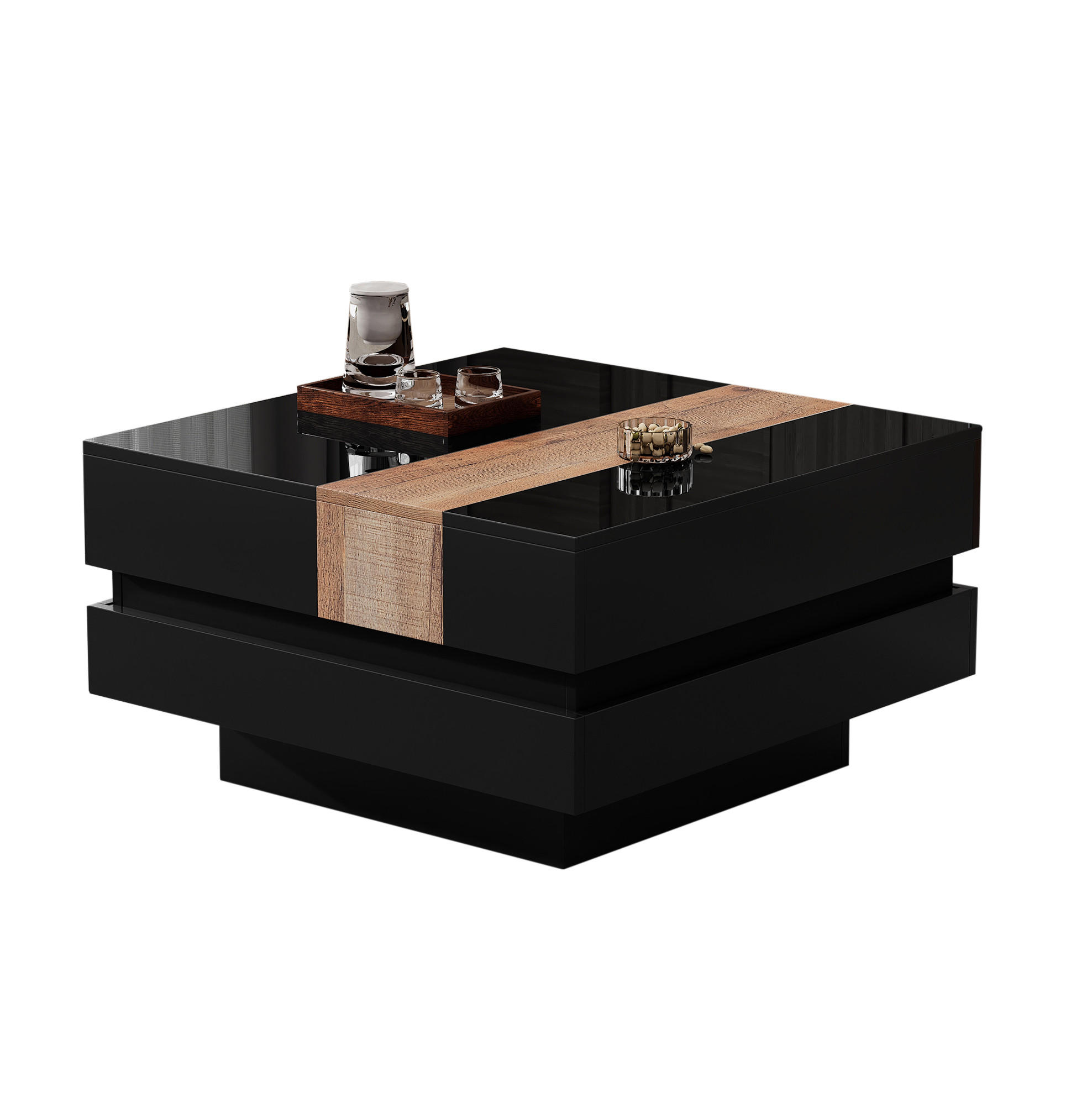 Meubliv Couchtisch Schwarz 70x39x70 cm