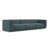 4-SITZER-SOFA Samt Stoff Blau - Blau/Petrol, Kunststoff/Textil (319/70/89cm) - Makamii
