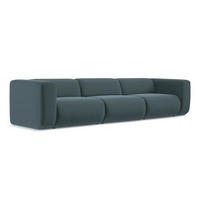 4-SITZER-SOFA Samt Stoff Blau - Blau/Petrol, Kunststoff/Textil (319/70/89cm) - Makamii