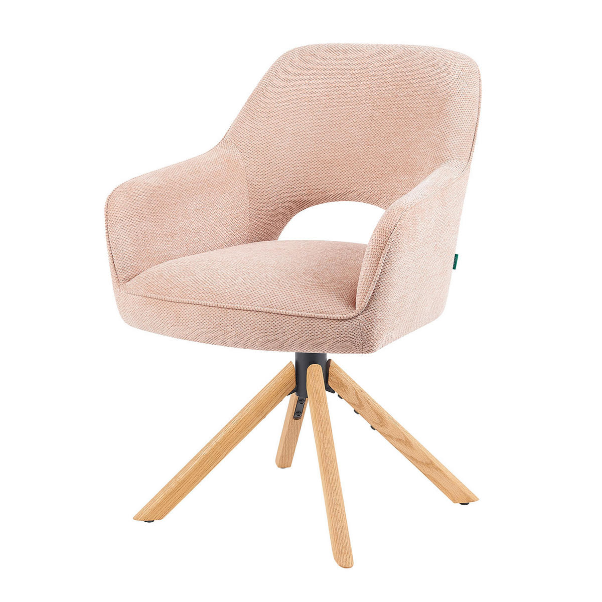 DREHSTUHL Mika-Lara - Honigeiche/Rosa, Eichenholz/Holz (60/87/65cm) - DUBI Möbel