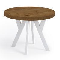 ESSTISCH Runder Ausziehbarer PERO 90/190, Eiche Lefkas/Weiss - Dunkelbraun, Holz (190/90/77cm) - Dekori_Interiors