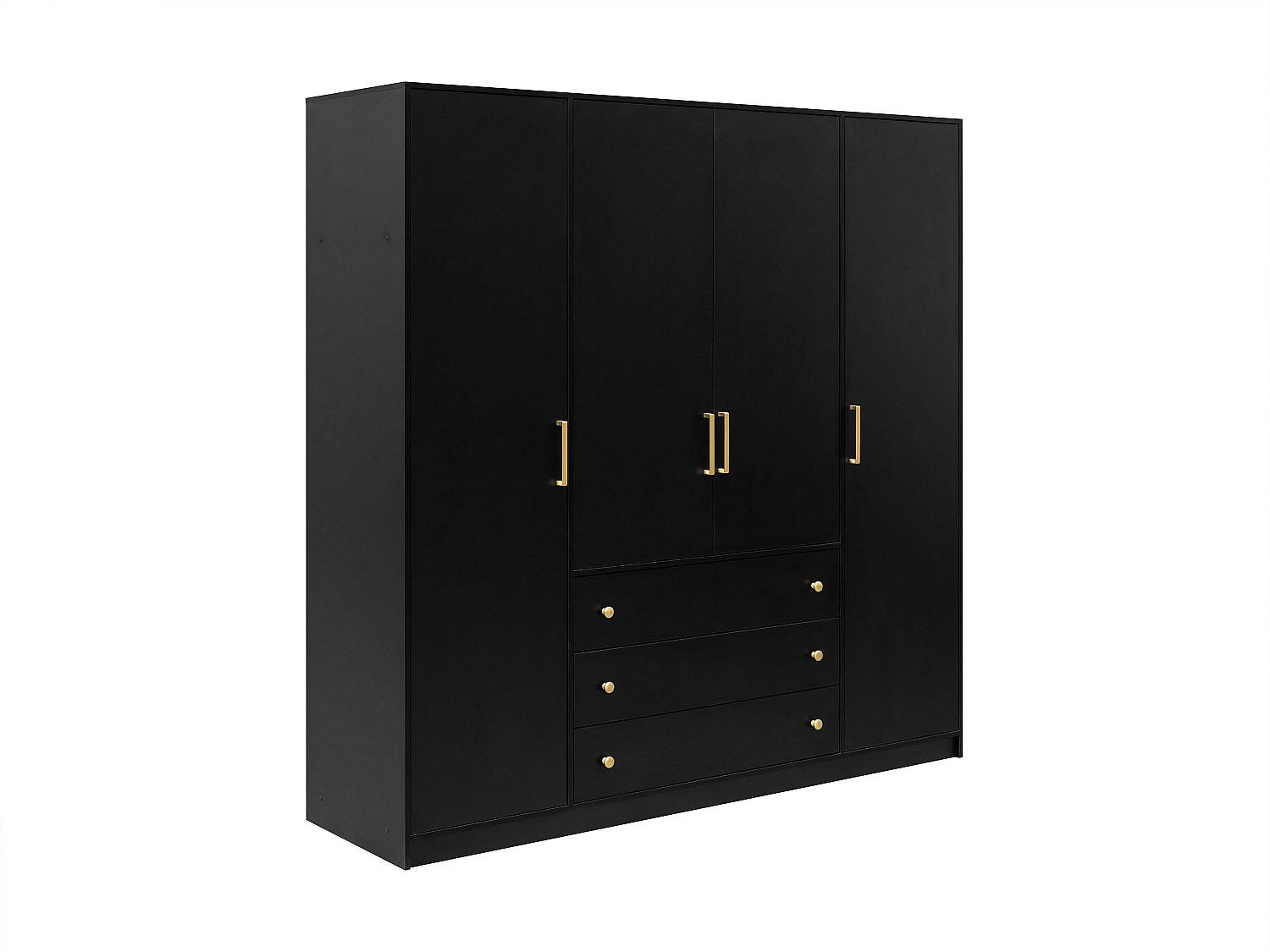 KLEIDERSCHRANK - 196 cm x 58 cm - holz - schwarz Lizandro - Schwarz, Holz (196/200/58cm) - Vente-Unique