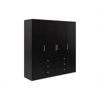KLEIDERSCHRANK - 196 cm x 58 cm - holz - schwarz Lizandro - Schwarz, Holz (196/200/58cm) - Vente-Unique