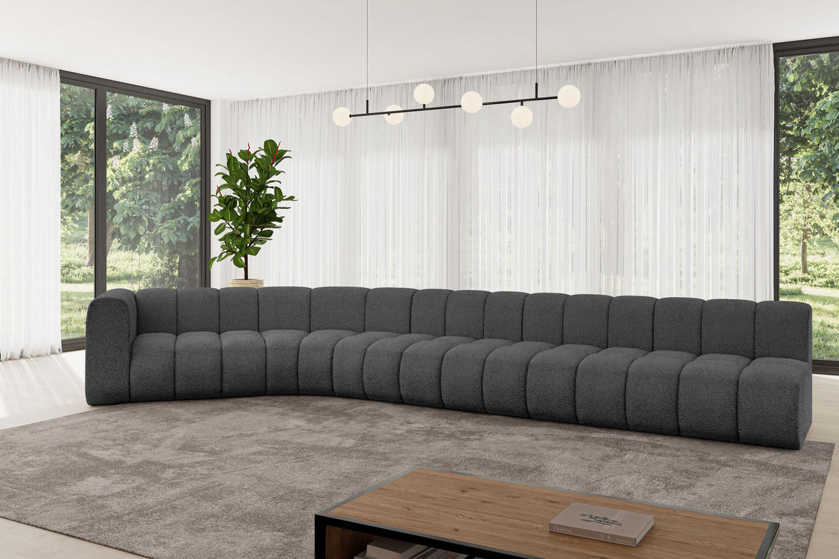 ECKSOFA modulares Sofa Karex-L3 - 490x194x70 cm Grau - Grau, Holzwerkstoff/Textil (490/194cm) - ALTDECOR