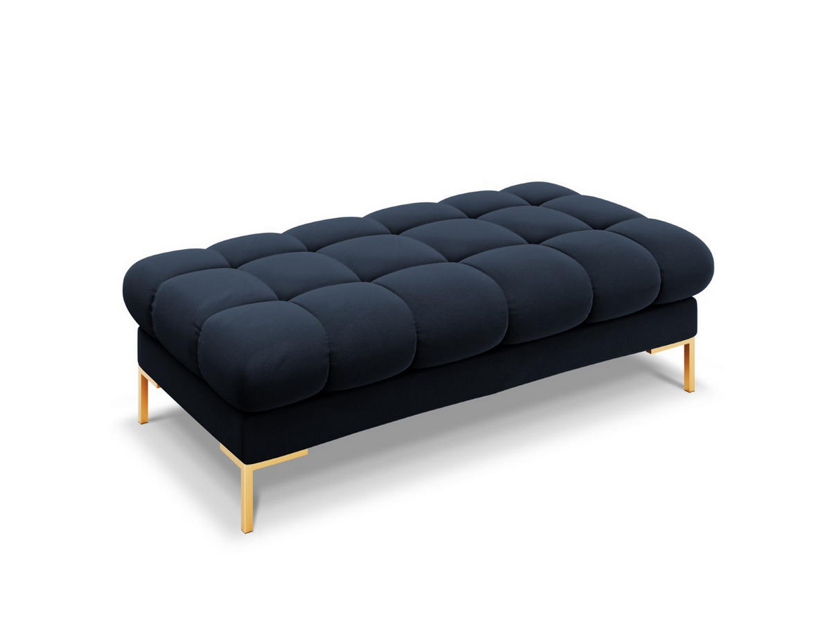 BANK Mamaia aus Samt dunkelblau 2 Sitzplätze - Dunkelblau, Textil (133/41/62cm) - Micadoni