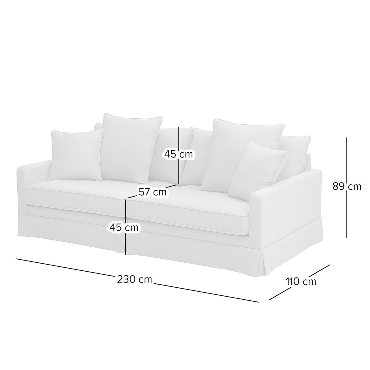 BIGSOFA mit Husse - Webstoff - Hellgrau/Schwarz, Kunststoff/Textil (230/89/110cm) - home24