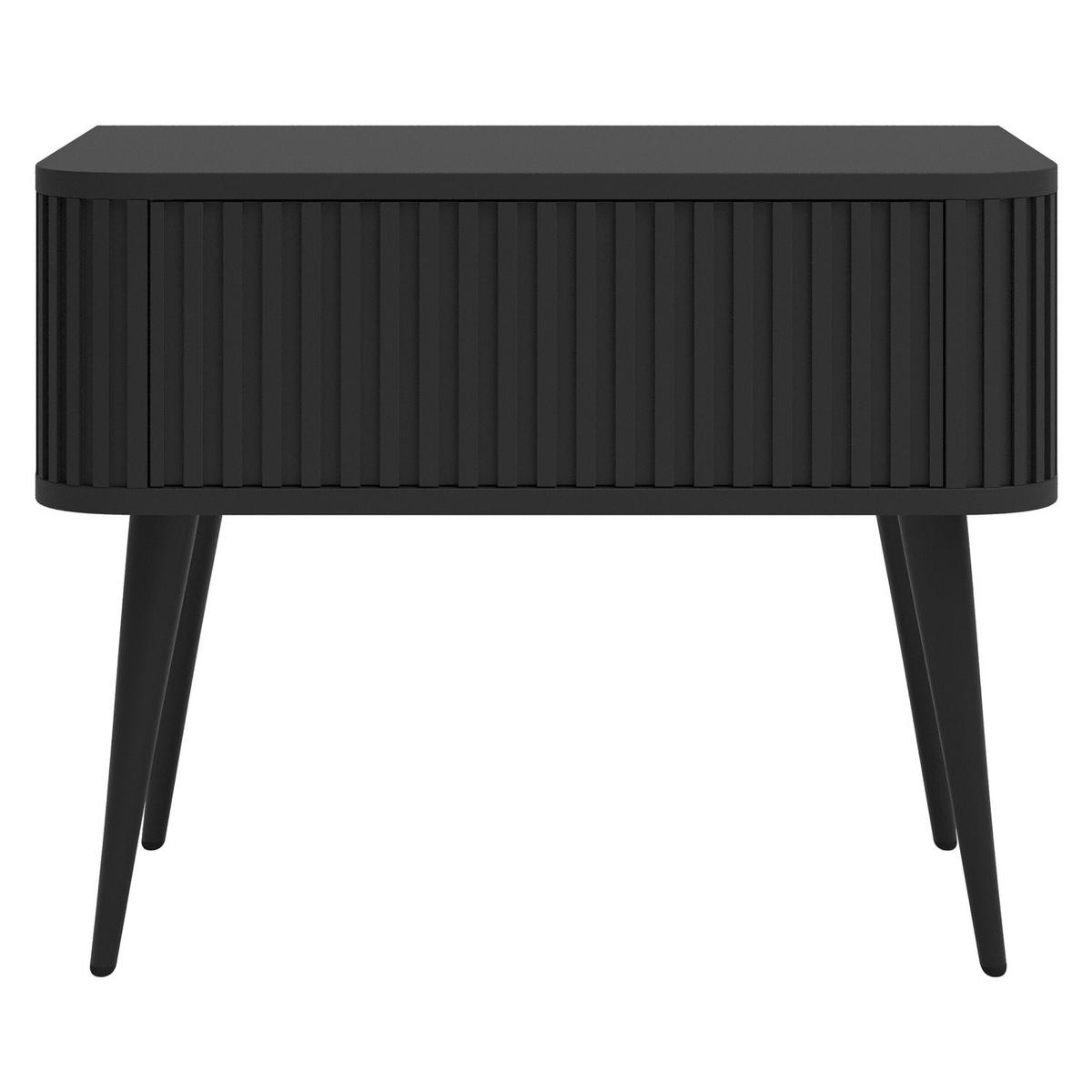 NACHTTISCH Ovarlo Schwarz 63 cm - Schwarz, Holzwerkstoff/Metall (63.2/49.2/38cm) - Selsey