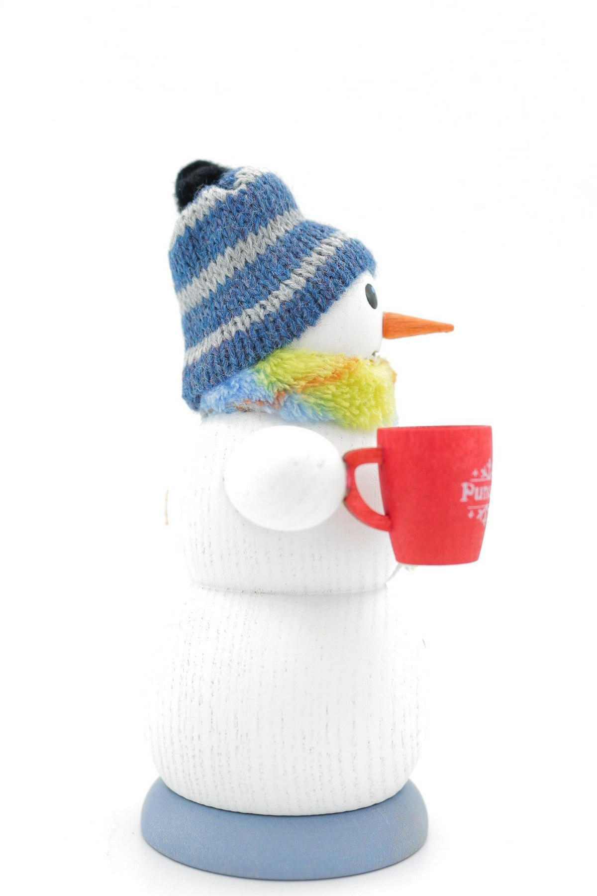 RAUCHFIGUR Schneemann mit Glühweintasse 13 cm - Multicolor, Holz (6/13/10cm)