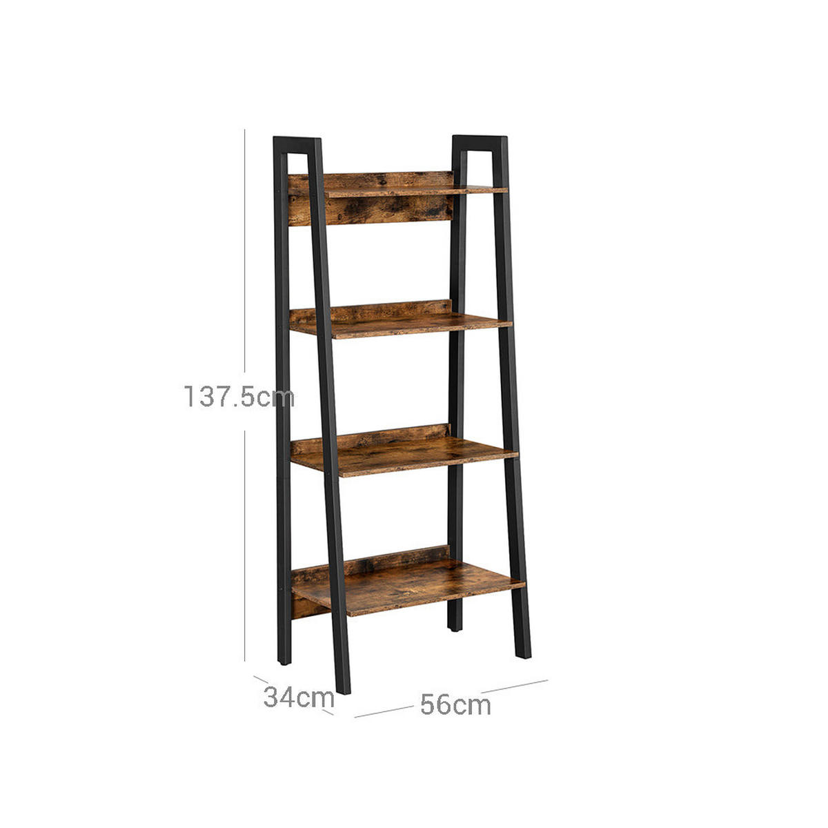 BÜCHERREGAL LEITERREGAL - Braun, Holzwerkstoff (34/138/56cm) - Hansiro