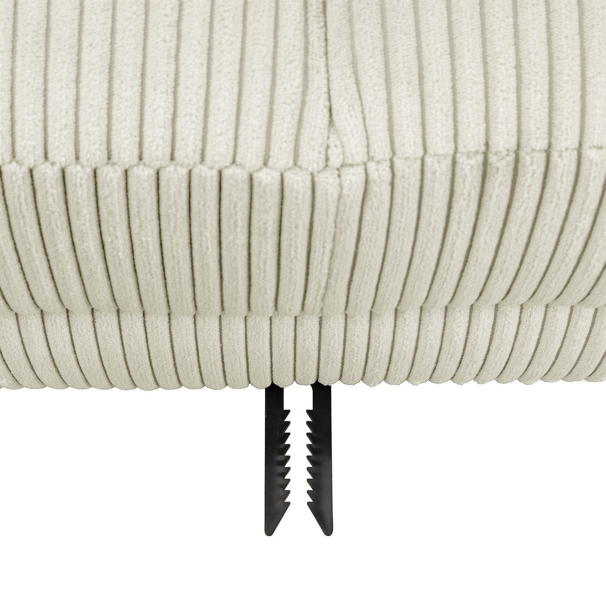 FUNKTIONSSOFA mit Hocker Kattie Cordstoff creme - Creme, Kunststoff (144/230cm) - 58aufmkessel