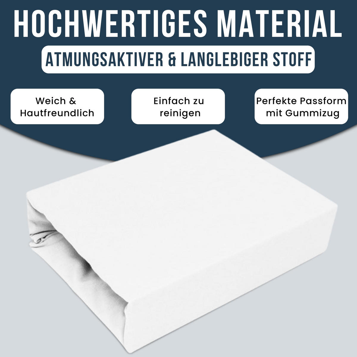 SPANNBETTLAKEN 180/200 cm, Jersey Elastisch 100 % Baumwolle Weiß - Weiß, Textil (180/200cm) - Best For Home