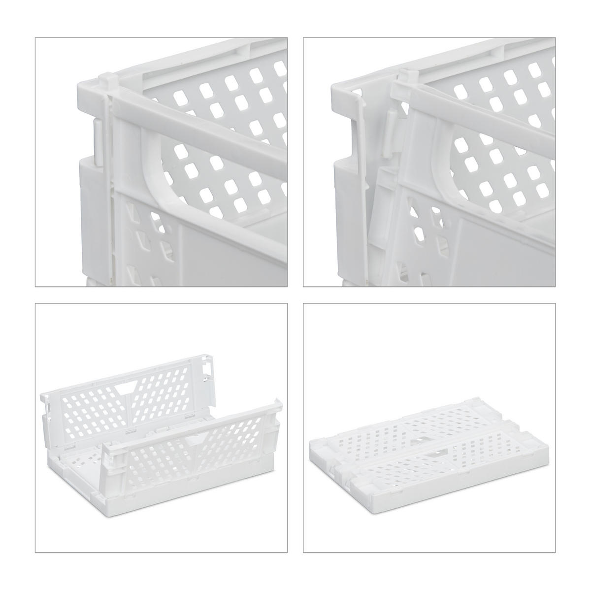 2XKLAPPBOX - Weiß, Kunststoff (25/10/16.5cm) - Relaxdays