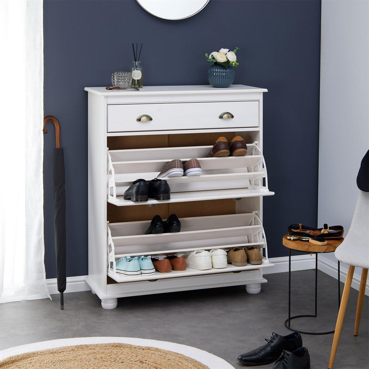 SCHUHSCHRANK COLMAR - Weiß, Holz (85/108/35cm) - IDIMEX