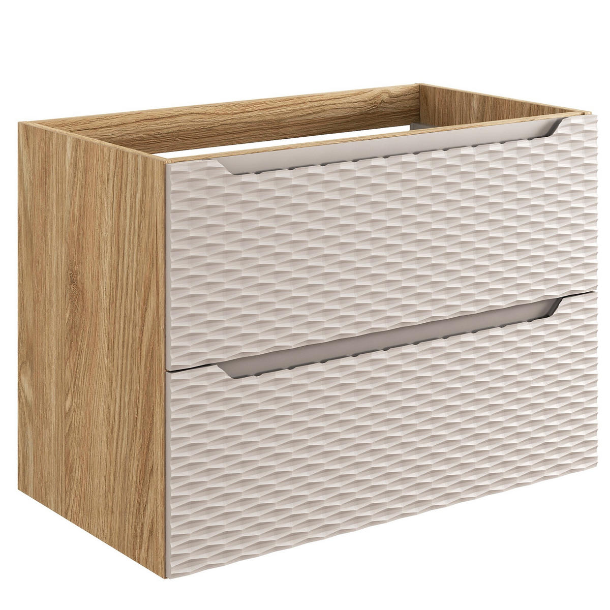 SKRINKA POD UMÝVADLO Ocean 2 zásuvky cashmere s dub - 80 x 46 x 59 cm - kašmírová/farba duba, drevo (80/59/46cm) - Badplaats
