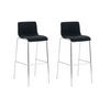 BARHOCKER 2er Set Stoff schwarz - Chromfarben/Schwarz, Textil/Metall (43/100/48cm) - CLP