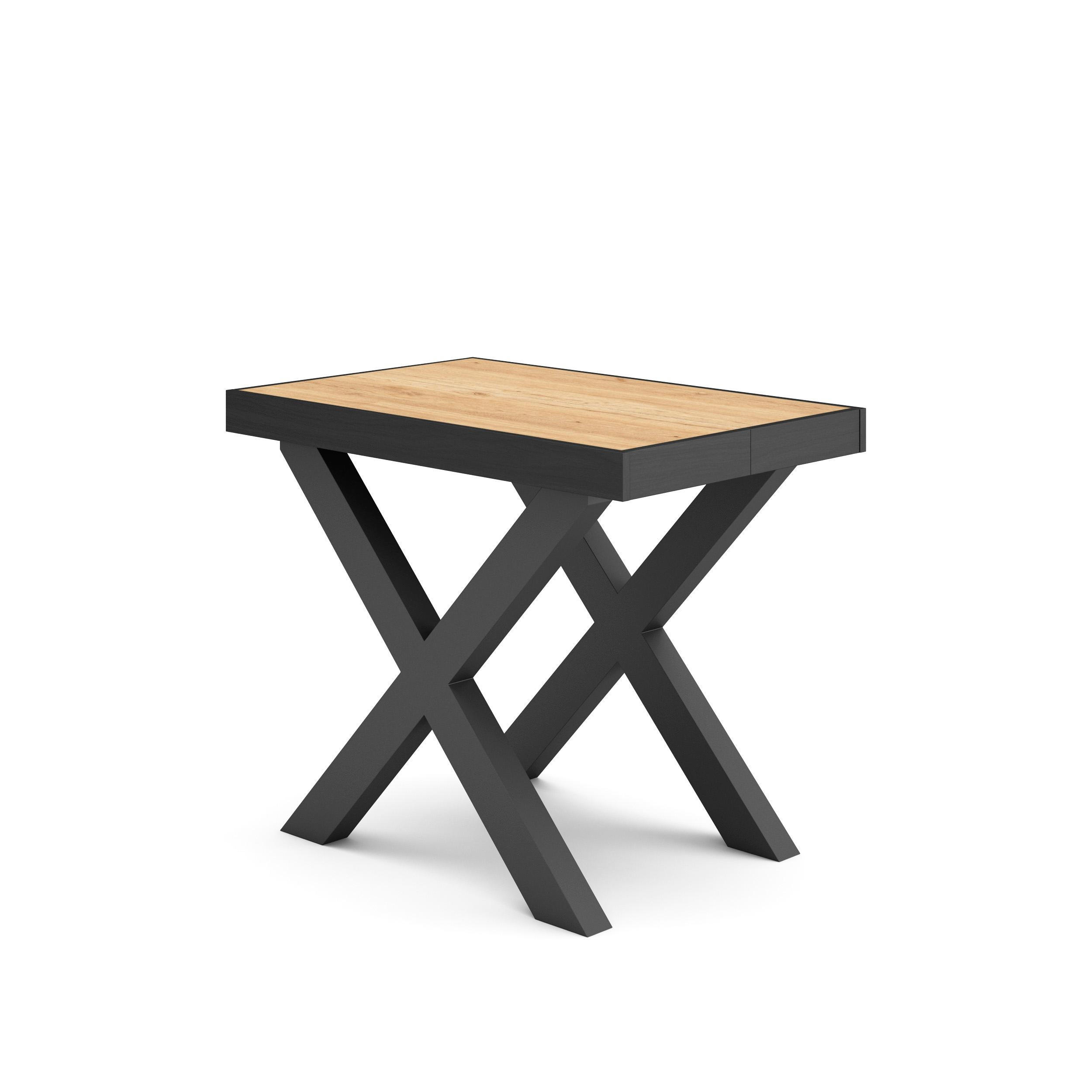Skraut Home Konsolentisch Natur, Schwarz 262x73x90 cm