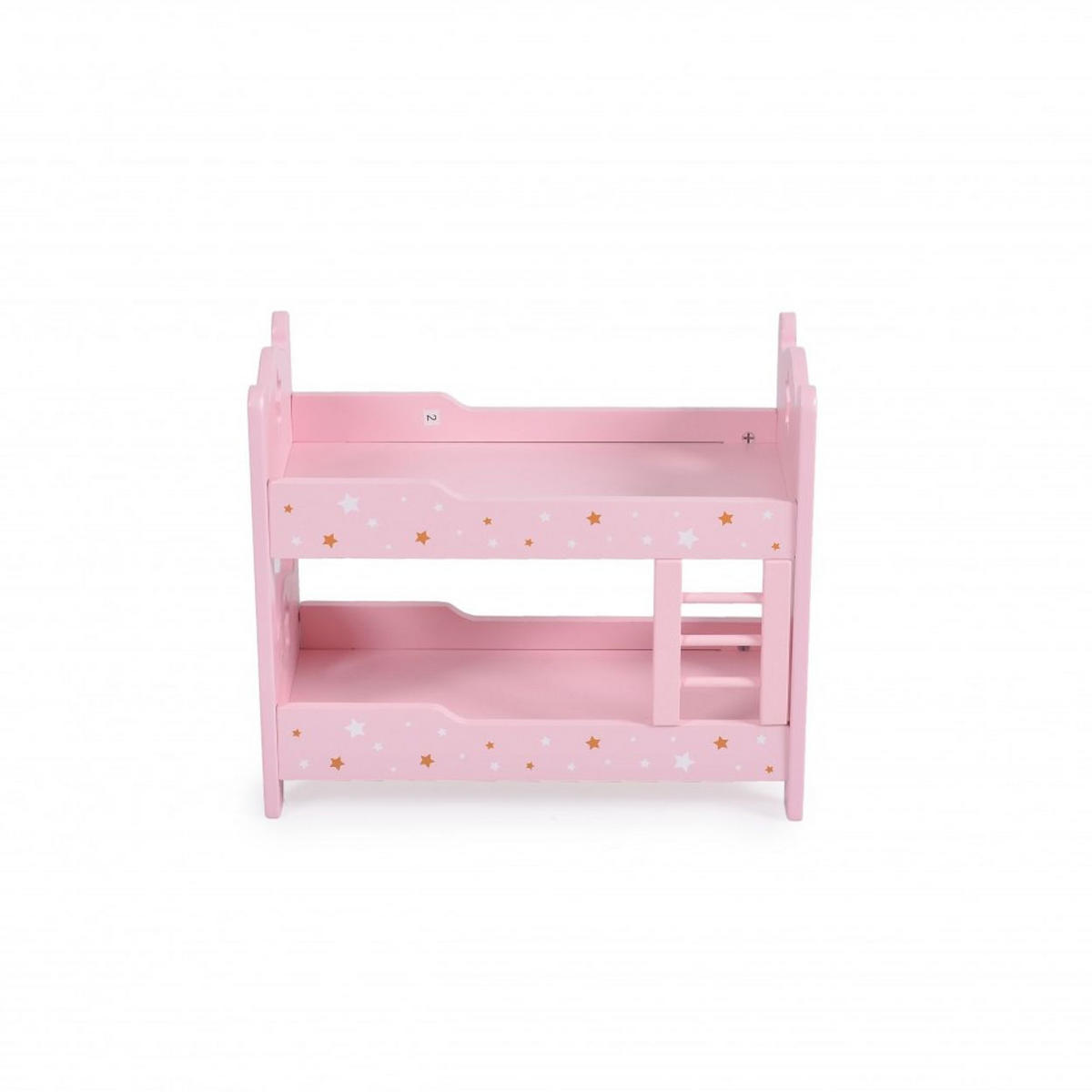 PUPPENBETT PH12A003 rosa 31 x 16 cm, Holz, Stockbett, Leiter, Sterne, ab 3 Jahren, Etagenbett - Rosa, Holz (16/26/31cm) - Moni
