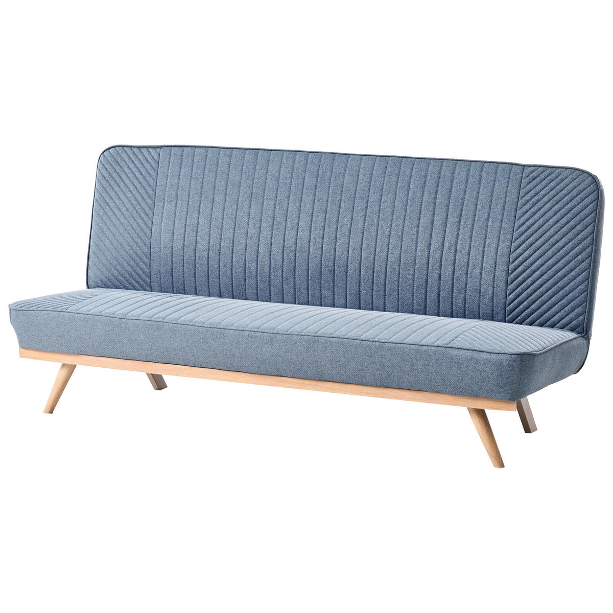 SCHLAFSOFA 191/108 cm Blau Kalfafel - Blau/Braun, Textil (191/84/73cm) - Beliani
