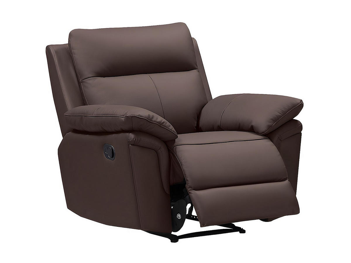 RELAXSESSEL - -Sitzer - Leder - Schokoladenbraun - - Braun, Leder (98/102/92cm) - Vente-Unique
