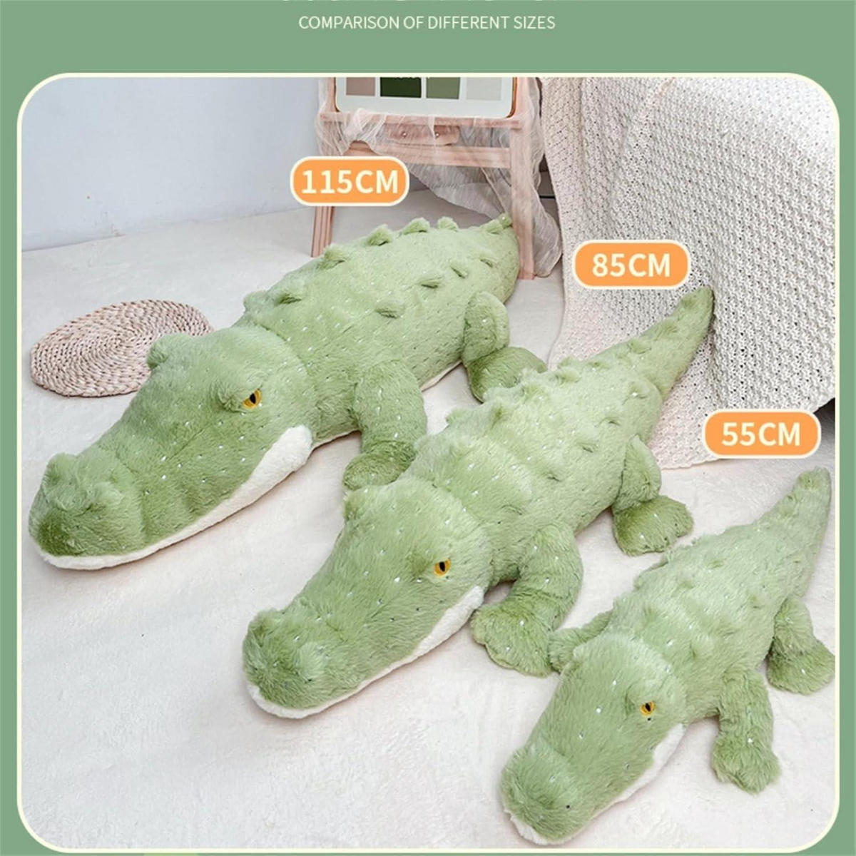 STOFFTIER Krokodil 55 cm - Grün, Textil (15/55cm)