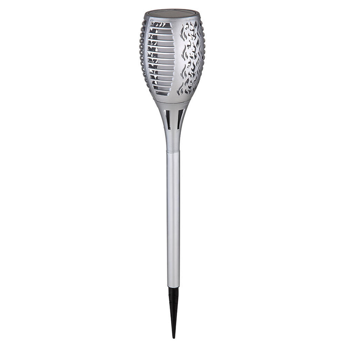 LED AUSSENLEUCHTE Solarleuchte Silber Kunststoff - Silberfarben, Kunststoff (10/10/58cm)